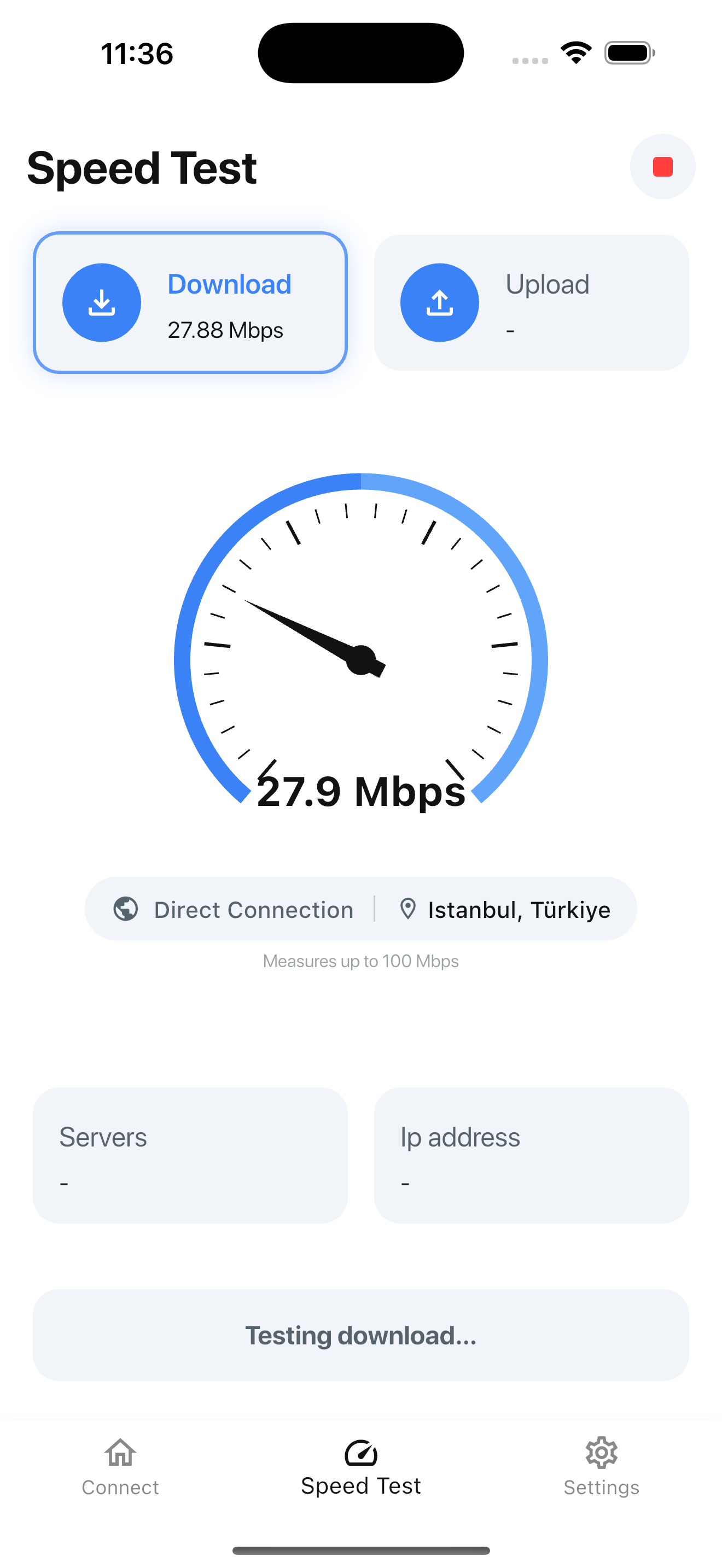 Built-in Speed Test